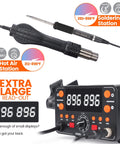 Two In One Hot Air Soldering And Rework Station With T12 Tip System For Electronics, Fast Heat Up In Seconds, Large Display