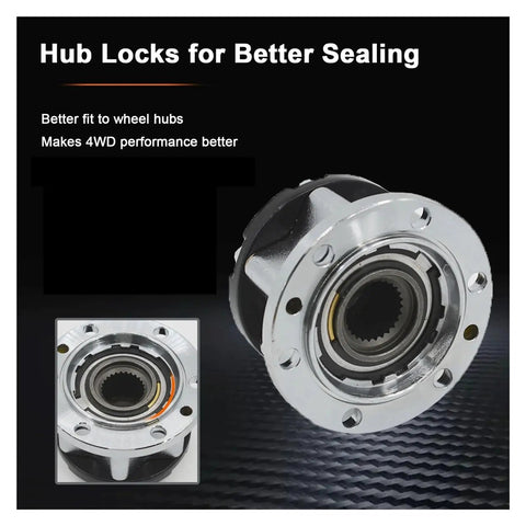 Premium Alloy Freewheel Lifting Hubs Built Tough For Suzuki Samurai And Jimny 26 Spline close-up view of hub locks for sealing