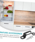 Invisible Furniture Connectors Set for Cabinets and Wardrobes, Hidden Fasteners with Manganese Steel Build displayed with kitchen cabinets.