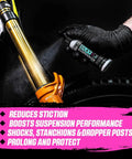 Silky Suspension Serum 100ml Protective Spray For Bike Shocks And Seals Reduces Stiction And Friction Repels Dirt Keeps Droppers Smooth