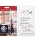 Two Pack Quartz Clock Movement Kit With Hands For DIY Wall Clocks Replacement Mechanism 31mm Shaft and instructions in packaging