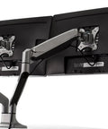 Prime Desktop Real Estate Upgrade Featuring Smooth Gas Spring Articulation Fits Up To 32 Inch Vesa 75 100 Displays back view with dual monitor arms.