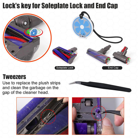 Versatile Screwdriver Set For V6 Through V15 Vacuum Cleaners Easy Disassembly And Maintenance Kit with soleplate lock tool and tweezers.