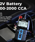 12V Car Battery Tester with 100 to 2000 CCA Load Test, digital auto battery analyzer on car engine.