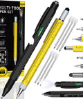 Two Piece Multitool Pen Set For Everyday Carry With Nine In One Steel Pen And Six In One Aluminum Pen Includes Gift Box
