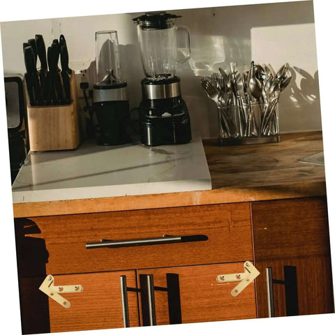 Rotatable Copper Pivot Door Hinges Set For Hidden Doors And Cabinets installed on wooden kitchen cabinet.