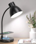 Wireless Charger LED Desk Lamp For Home Office And Dorm With 800 Lumens Small Desk Light With Pen Holder And Flexible Arm, phone charging.