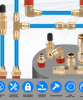 CheeMuii brass DOT air line fittings kit with blue 1/4" and 3/8" tubing, 76 pieces (Amazon)