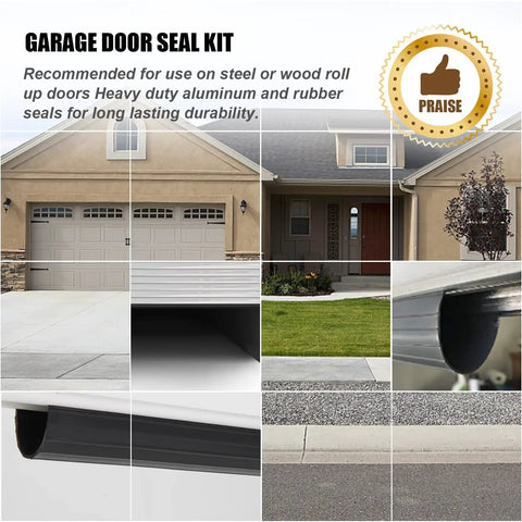 Weatherproof Garage Door Bottom Seal With T Ends For UBottom Doors Five Sixteenth Inch Thick and Three And A Quarter Inch Wide kit