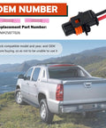 Alternator Pigtail Harness With Terminals 2 Pin Plug OEM 25877026 next to a GM truck on a road