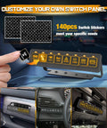 Wireless 8 Gang Switch Panel For Trucks SUVs UTVs And Boats with customizable switch stickers in use