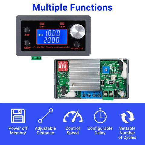Integrated Stepper Motor Driver Controller For NEMA 17 23 Size Motors With LCD Display and Speed Control for CNC Projects