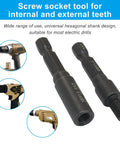 Heavy Duty Chrome Vanadium Hanger Bolt Driver And Threaded Insert Driver With Quarter Inch Drive for different drill types.