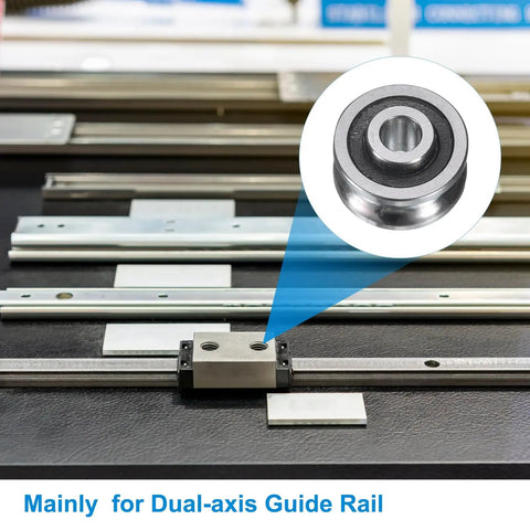 4 Pack Deep Groove Ball Track Guide Bearing 8Mm ID By 30Mm OD By 15Mm Width Double Sealed Pre Lubricated Gcr15 Chrome Steel on dual-axis guide rail.
