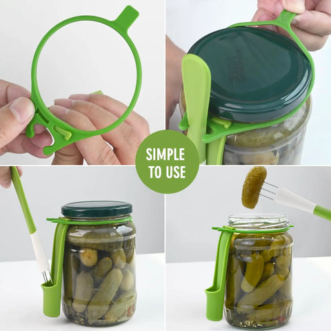 Two Pack Pickle And Olive Forks For Jars 304 Stainless Steel Food Grabber Tool Green Must Have Go To Kitchen Gadget Perfect For Canning And Snack Prep Keeps Fingers Clean While Lifting Olives Pickles And More From Jars