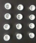 Large Tattoo Ink Cups 500 Pack Plastic Pigment Cups Size 15 Disposable Microblading Cups on black background