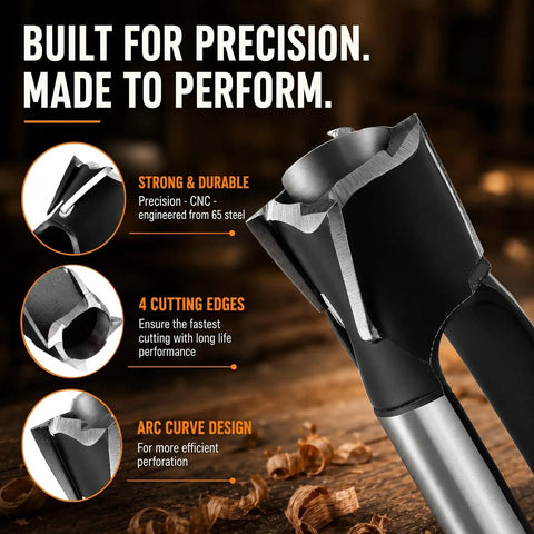 Professional Grade Wood Plug Cutters And Tenon Dowel Drill Bits Kit With Rugged Case Assorted Sizes For Garage Builds and Quick Cabinet Fixes That Deliver No Sweat Results Every Single Day On The Job with four cutting edges.