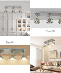 Three Light Ceiling Track Lighting Fixture With Flexible GU10 Heads In Brushed Nickel, shown in various home settings.