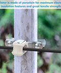 Two Pack Heavy Duty Wire Holder With Adjustable Porcelain Head And Steel Clamp For Pipe Or Pole, Fits One And A Quarter Inch To Three Inch