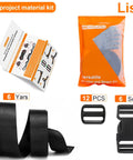 Heavy Duty 1 Inch Nylon Straps Kit With Quick Release Buckles, 6 Yards of Thick Webbing, 12 Clips, 6 Buckles for DIY Projects