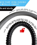 Comparison of ordinary pipe and Black Flex Liquid Tight Non Metallic Electrical Conduit Kit Half Inch 50 Feet for flexibility