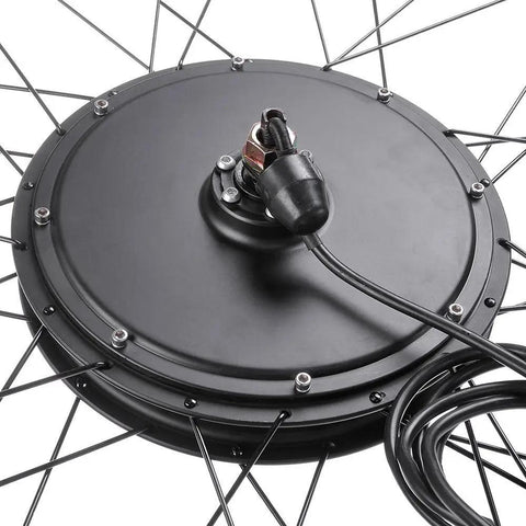 Turn Your Regular Bike Into a Street Ready E Bike With This 48V 1000W Front Hub Conversion Kit close-up of brushless gearless motor