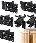 Self Closing Gate Hinge And Latch Kit For Vinyl And Wood Fence Gates Kid Safe Heavy Duty Gate Hardware With Self Locking Latch Adjustable Hinges And Included Screws 2 Latches And 4 Hinges Easy Installation. black steel hinges and latches for wooden gate