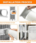 Square To Round Exhaust Hose Adapter For Portable Air Conditioners Fits 7 By 5.9 Inch Square Vents To 5.9 Inch Hoses ABS Plastic Connector installation process