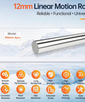 Get The Gist With These 2PCs Ultra Smooth 12mm Thick By 300mm Long Linear Motion Rod Shafts That Slide Like Butter For Your DIY Rig And Smooth Cnc Builds Made Right From Top Notch Chrome Plated Steel! 12mm linear motion rod with polished chrome finish.