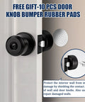 10 Pack Matte Black Door Knobs For Privacy Or Passage Doors With Keyless Doorknob Bedroom Or Bathroom Door Hardware Easy Install Includes Lockset Handle And Instructions shown with door knob bumper pads