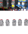 Heavy Duty 3/8 Inch MC Cable Connectors For 14 12 And 10 Gauge Wire, Zinc alloy body, ideal for secure cable connections.
