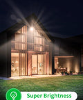 Beast Mode 400W LED Flood Light illuminates a modern house exterior at night, showcasing 40000 lumens 6000K IP65 floodlight effect.