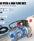 High-speed Beefy 4 Quart Hydraulic Power Unit for Dump Trucks and Trailers with 12V DC Electric Pump.