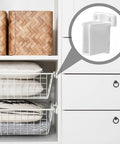 Straight Up Heavy Duty White Plastic Wire End Shelf Brackets Wall Mount Closet Storage Organizers Built Tough Long Lasting Shelving Support Hardware Set showcasing a white bracket holding wire shelf.