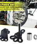 Pro Grade Universal Front Wheel Bearing Puller and Rear Axle Puller Kit, 2 Pack flange type hub removers in use