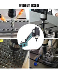 Doppy 1200W Servo Electric Tapping Machine M6 To M30 With 9 Piece Collet Set used for thread cutting in industrial applications.