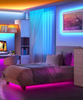 Two Rolls 130 Ft LED Strip Lights For Bedroom Color Changing Lights With Music Sync App Control And Remote used as bedroom décor