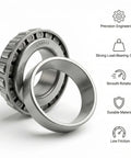 Beefy Heavy Duty Tapered Roller Bearing Cone And Cup Set With Chrome Steel For Auto And Industrial Use, 1.0000 Bore By 1.9800 OD