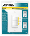 Model FS-875 packaging for Adjustable Bath Fan With Dual Timer And Light Control Manual Override 5 To 60 Minute Countdown Plus MPH