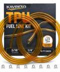 Top Tier TPU Fuel Line Kit 3/16 And 1-4 Inch With 8 Heavy Duty Clamps For Small Engines Lawmowers Trimmers And Chainsaws Flexible Durable Performance Gear, yellow tubing and clamps