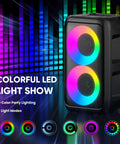 Karaoke Machine For Adults And Kids Portable Bluetooth Speaker with LED Light Show, highlighting 7-color lighting modes.