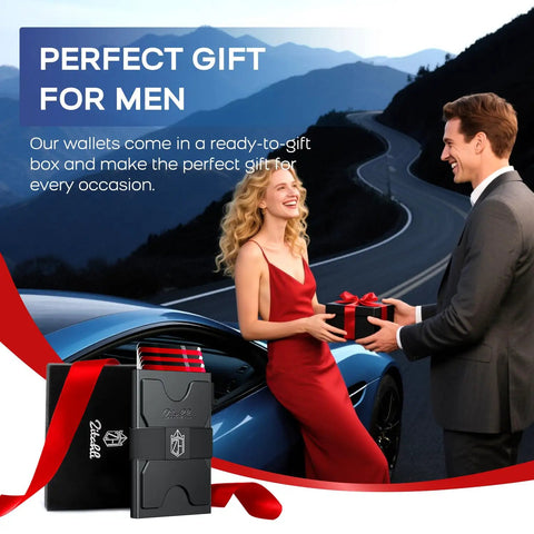 Pop Up Card Holder Wallet For Men Ultra Thin Metal Front Pocket Card Case With RFID Blocking Holds 12 Cards