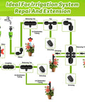 21 Piece Half Inch Drip Irrigation Fittings Kit With Anti Leak Lock Nut Barbed Connectors For Garden Drip System diagram
