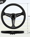 Sharp Universal Golf Cart Steering Wheel With Slick Beefy Grip And Crisp Black Center Stripe For Club Car Ds Precedent Ezgo Rvx Txt Yamaha Requires Chrome Adapter For Quick Install, 13.6 inch size.