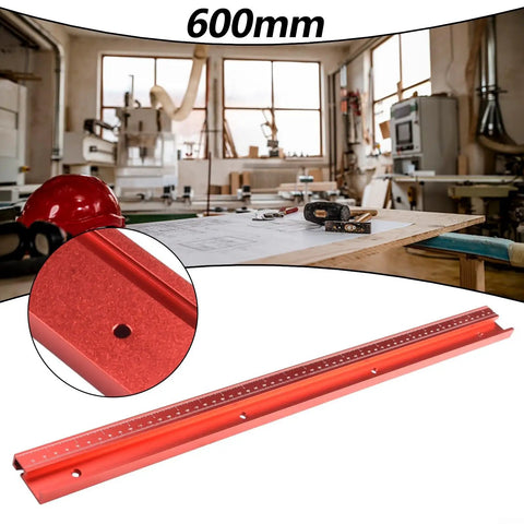 45 Type T Slot Miter Track For Router Tables And Saws with 600mm length shown in woodworking shop