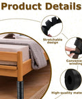 Solid Heavy Duty Rubber Bed Frame Leg Covers, showcasing stretchable design and high-quality materials for floor protection.