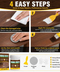 4 easy steps for using Super Tough White Wood Filler To Fill Cracks And Scratches Fast Easy Paintable Sandable Putty.