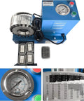 Heavy Duty Portable Electric Hose Crimping Machine With 8 Interchangeable Dies And Limit Switch For R1 R2 Hoses, features gauges and dies.