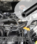 Premium Automotive Vacuum Hose Kit With 6.6 Feet High Temp Silicone Tubing In 3mm To 10mm Sizes For Serious Car Guys Doing DIY Engine Mods And Repairs Under The Hood, black hose in engine bay