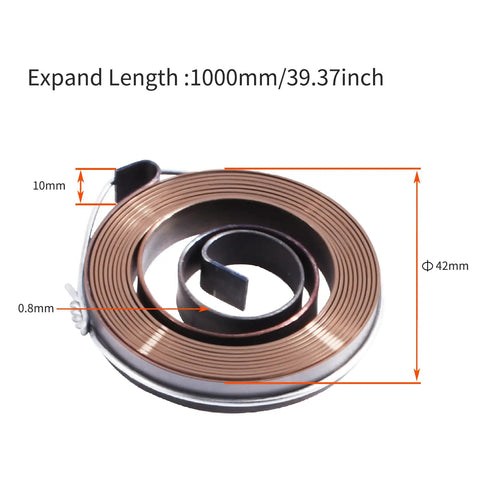 Drill Press Return Spring Assembly For Quill With Hook Install, Heavy Duty Coil Spring, 1.65 Inch Outer Diameter, 39.37 Inch Long